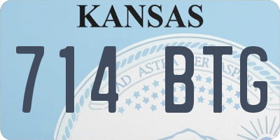 KS license plate 714BTG