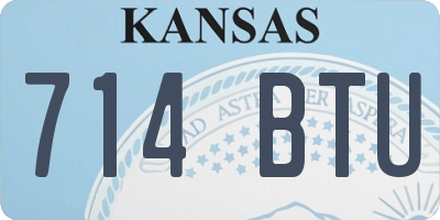 KS license plate 714BTU