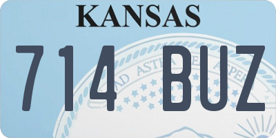 KS license plate 714BUZ