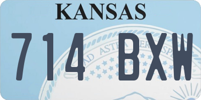 KS license plate 714BXW