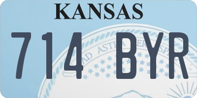 KS license plate 714BYR
