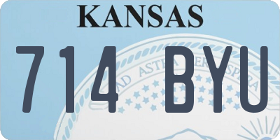 KS license plate 714BYU
