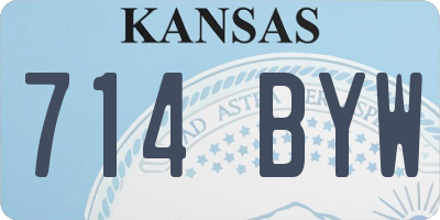 KS license plate 714BYW