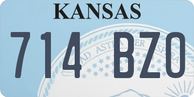KS license plate 714BZO