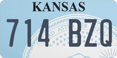 KS license plate 714BZQ