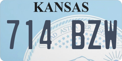 KS license plate 714BZW