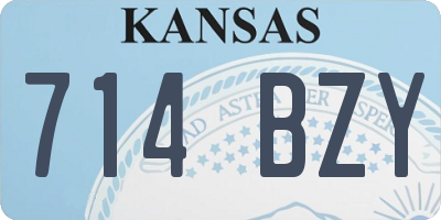 KS license plate 714BZY