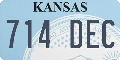 KS license plate 714DEC