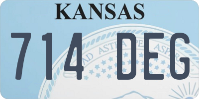KS license plate 714DEG