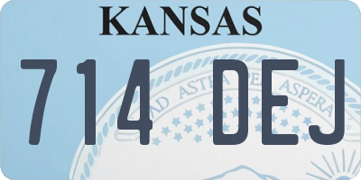 KS license plate 714DEJ
