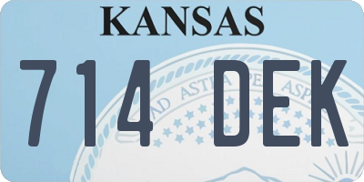 KS license plate 714DEK