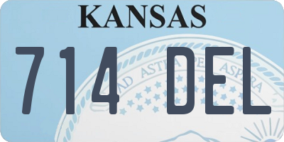 KS license plate 714DEL