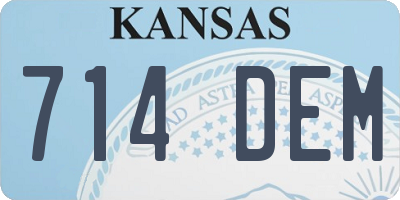 KS license plate 714DEM