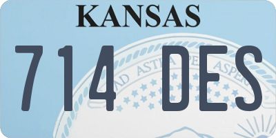KS license plate 714DES