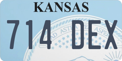 KS license plate 714DEX