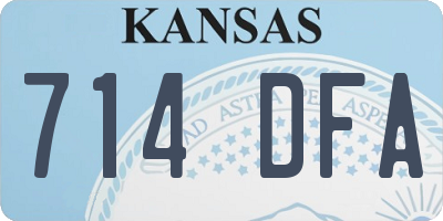 KS license plate 714DFA