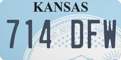 KS license plate 714DFW