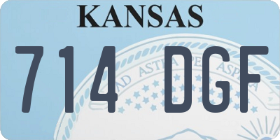 KS license plate 714DGF
