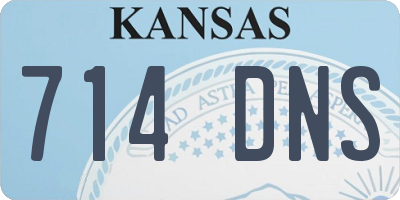 KS license plate 714DNS