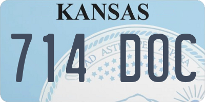 KS license plate 714DOC