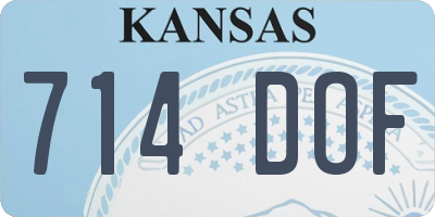 KS license plate 714DOF