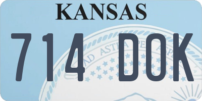 KS license plate 714DOK