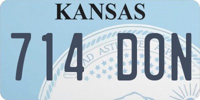 KS license plate 714DON