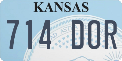 KS license plate 714DOR