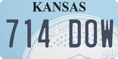 KS license plate 714DOW