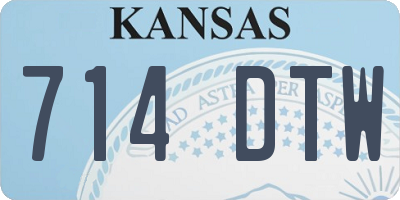 KS license plate 714DTW