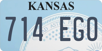 KS license plate 714EGO