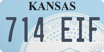 KS license plate 714EIF