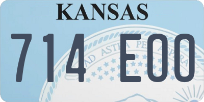 KS license plate 714EOO