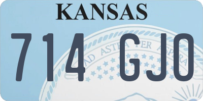 KS license plate 714GJO