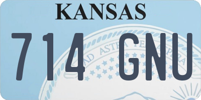 KS license plate 714GNU