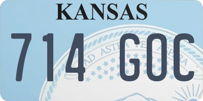 KS license plate 714GOC
