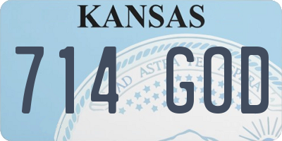 KS license plate 714GOD