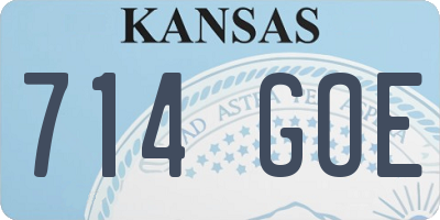 KS license plate 714GOE