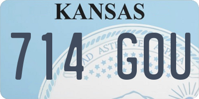 KS license plate 714GOU