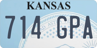 KS license plate 714GPA