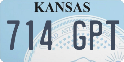 KS license plate 714GPT