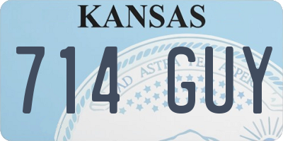 KS license plate 714GUY