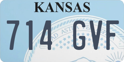 KS license plate 714GVF