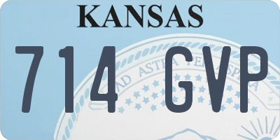 KS license plate 714GVP