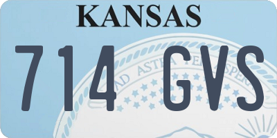 KS license plate 714GVS