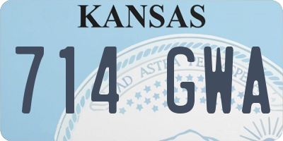KS license plate 714GWA