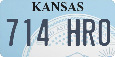 KS license plate 714HRO