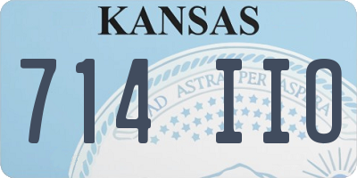 KS license plate 714IIO