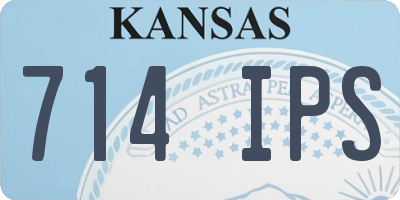 KS license plate 714IPS