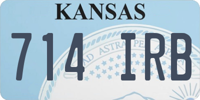 KS license plate 714IRB